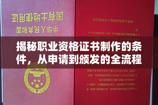 开原揭秘职业资格证书制作的条件，从申请到颁发的全流程解析